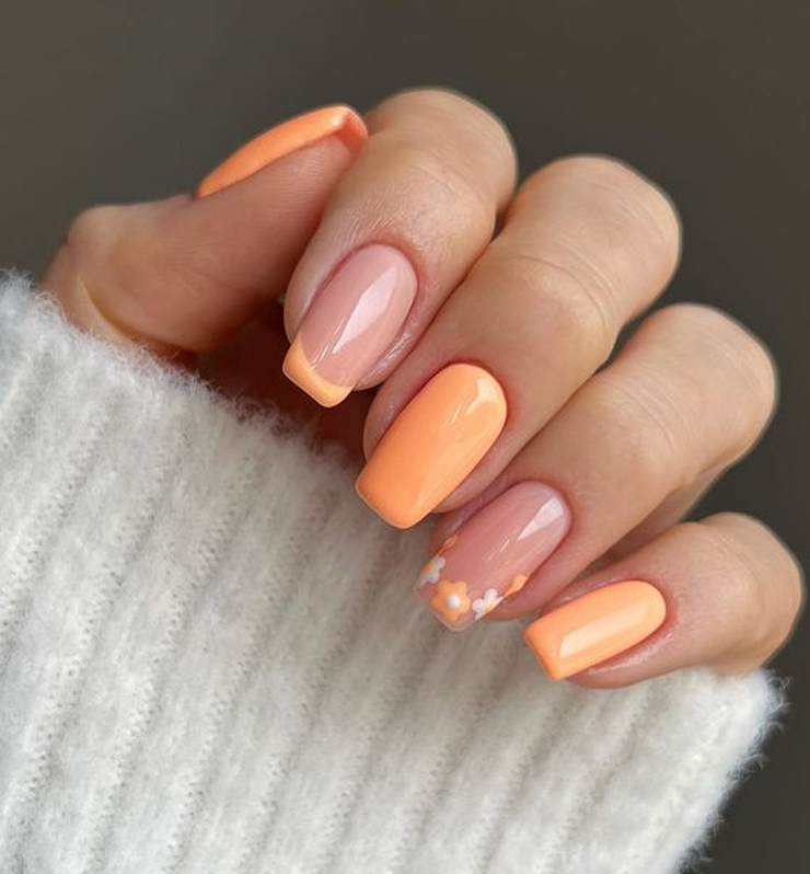 unas gel naranjas